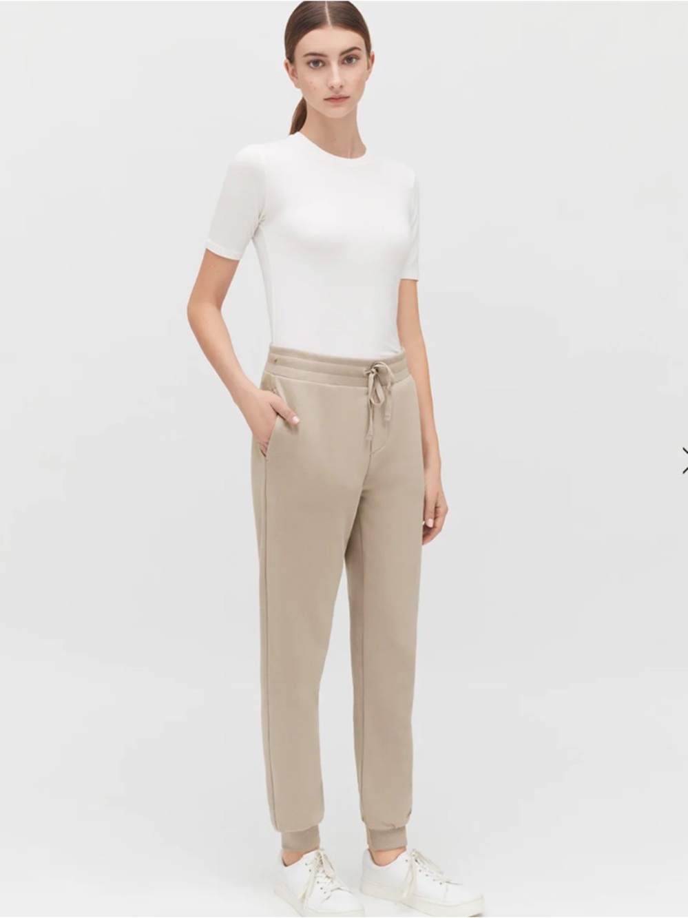 Cuyana Drawstring Joggers Taupe